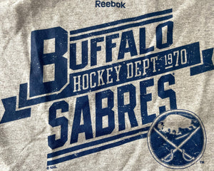 Buffalo Sabres NHL Youth Large "Hockey Dept. 1970" Gray T-Shirt