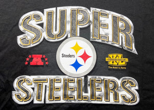 Pittsburgh Steelers NFL Super Bowl XL Adult Large "Super Steelers" Black T-Shirt