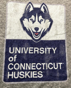 University of Connecticut Huskies NCAA Adult Large Gray Logo T-Shirt by The Victory