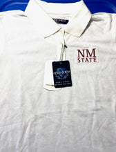 Load image into Gallery viewer, New Mexico State Aggies NCAA Adult Small White Polo T-Shirt by Oxford America