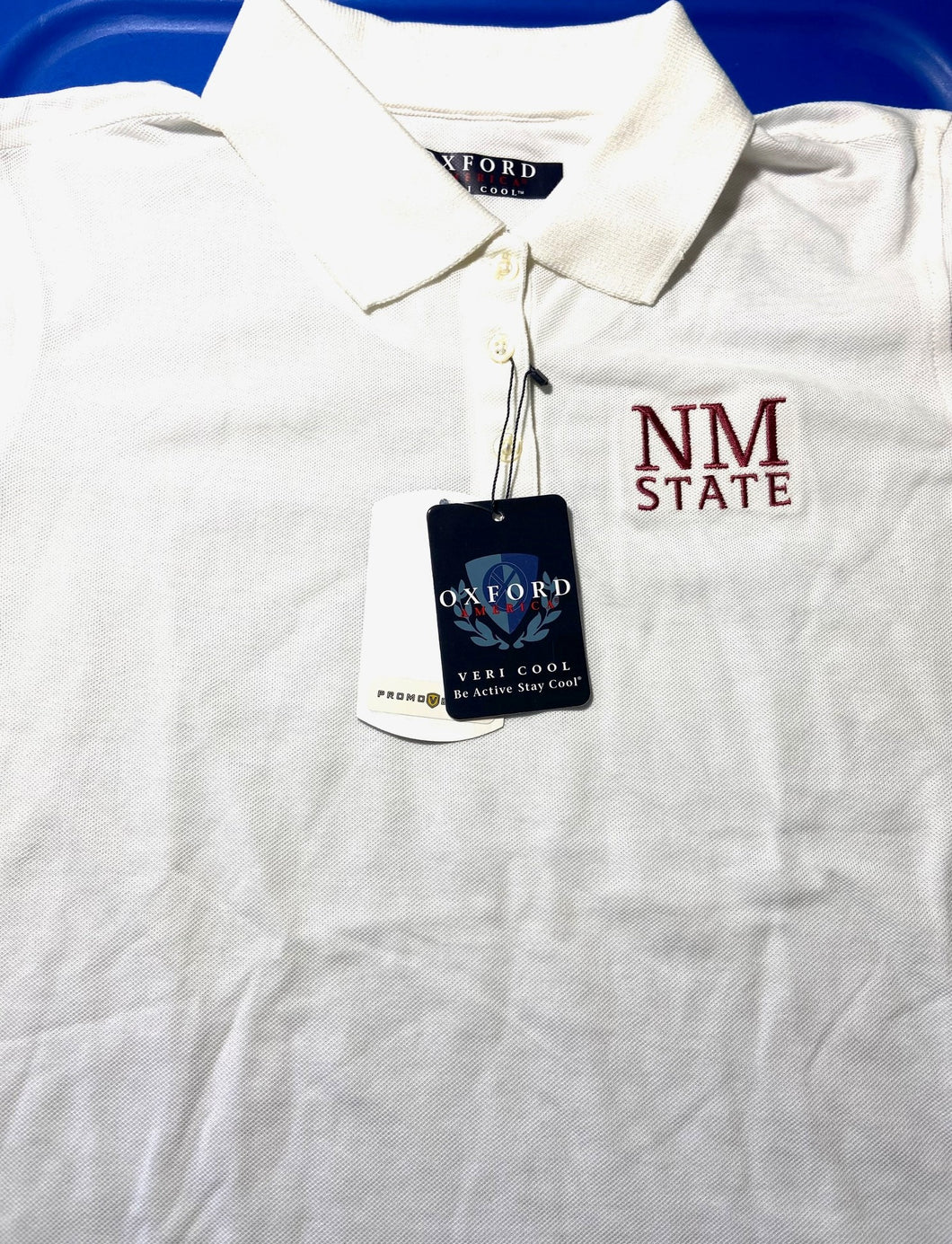 New Mexico State Aggies NCAA Adult Small White Polo T-Shirt by Oxford America