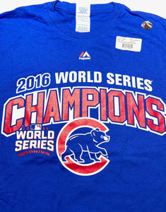 Chicago Cubs MLB 2016 World Series Champs 2-Sided T-Shirt By Majestic