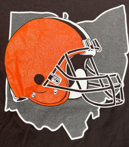 Cleveland Browns 2012 NFL "State Outline" Adult Small Brown Logo T-Shirt by NFL Team Apparel