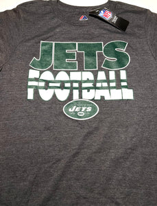 New York Jets 2015 NFL Adult Small Gray Logo T-Shirt by Majestic