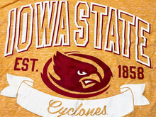 Load image into Gallery viewer, Iowa State Cyclones NCAA &quot;EST. 1858&quot; Banner Women&#39;s Gold T-Shirt By Pressbox/Royce Apparel