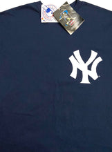 Load image into Gallery viewer, Derek Jeter 2012 MLB NY Yankees Adult Medium Blue Jersey Style T-Shirt By Majestic