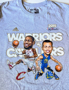 2015 NBA Finals Warriors VS. Cavaliers Adult Medium Gray (Used) T-Shirt By Adidas