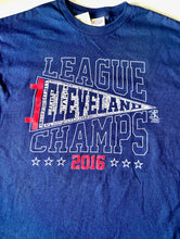 Load image into Gallery viewer, Cleveland Indians 2016 MLB AL League Champs Adult Large Navy (Used) T-Shirt By MLBPA
