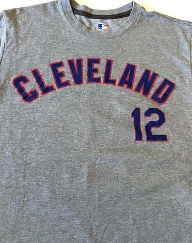 Francisco Lindor 2017 MLB Cleveland Indians Medium Gray Jersey-Style (Used) T-Shirt by MLB