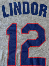 Load image into Gallery viewer, Francisco Lindor 2017 MLB Cleveland Indians Medium Gray Jersey-Style (Used) T-Shirt by MLB