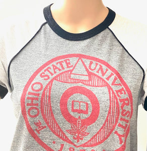 Ohio State Buckeyes NCAA Women's Gray "1870" Women's X-Small T-Shirt (Used) by Homage