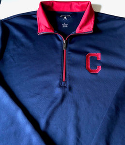 Cleveland Indians 2012 MLB Block "C" Adult Large Navy (Used) Sweatshirt By Antigua