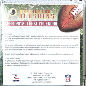 Washington Redskins NFL 2012 Box Calendar by Perfect Thing, Inc.